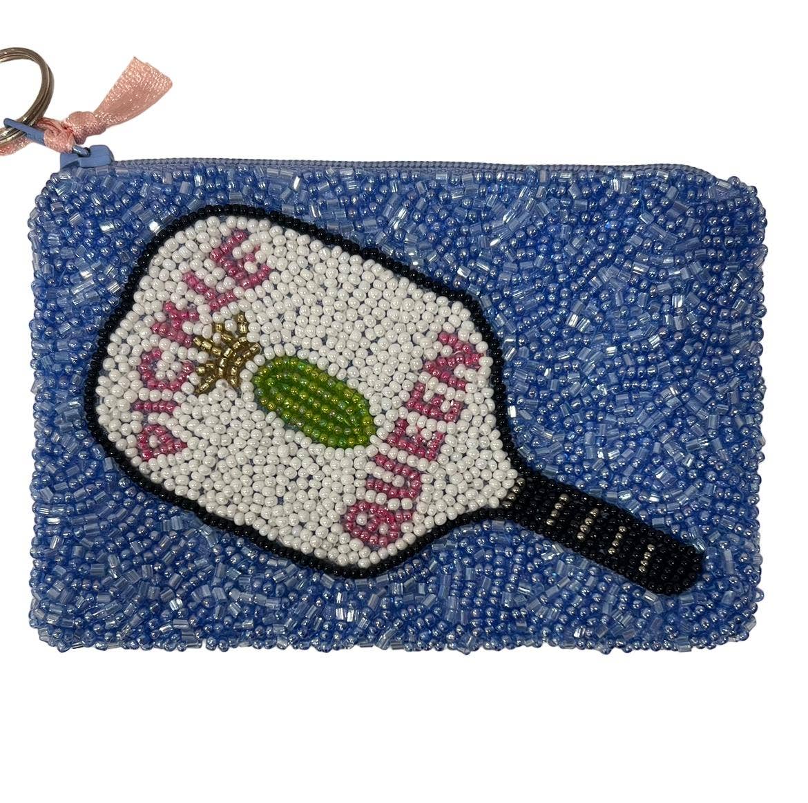 Hand Beaded Coin Purse - Pickleball Pickle Queen