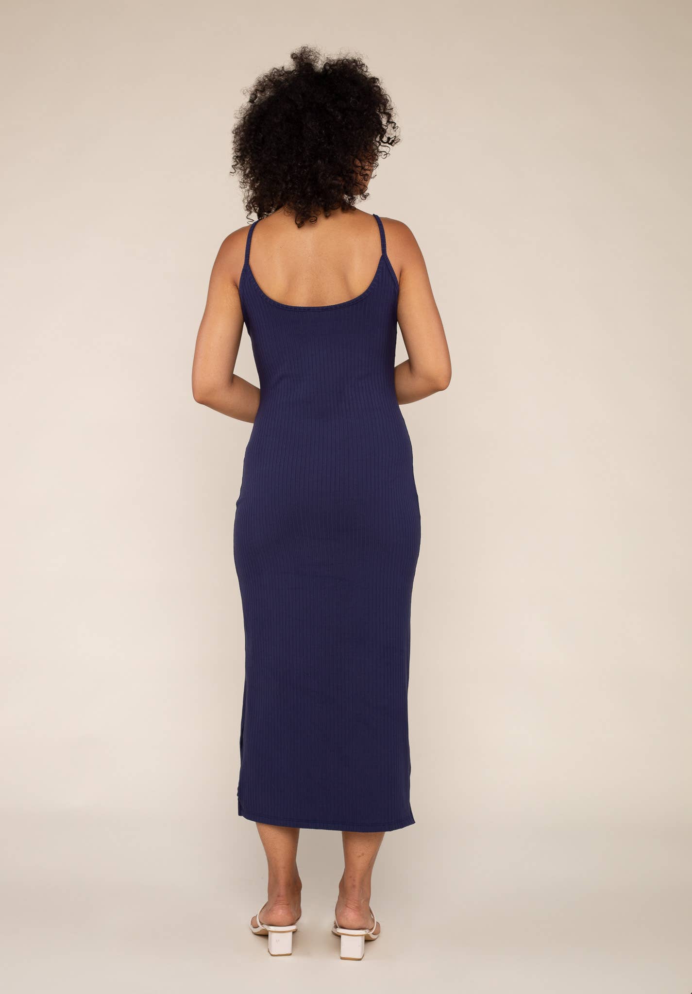 Ribbed Cowel Neck Dress