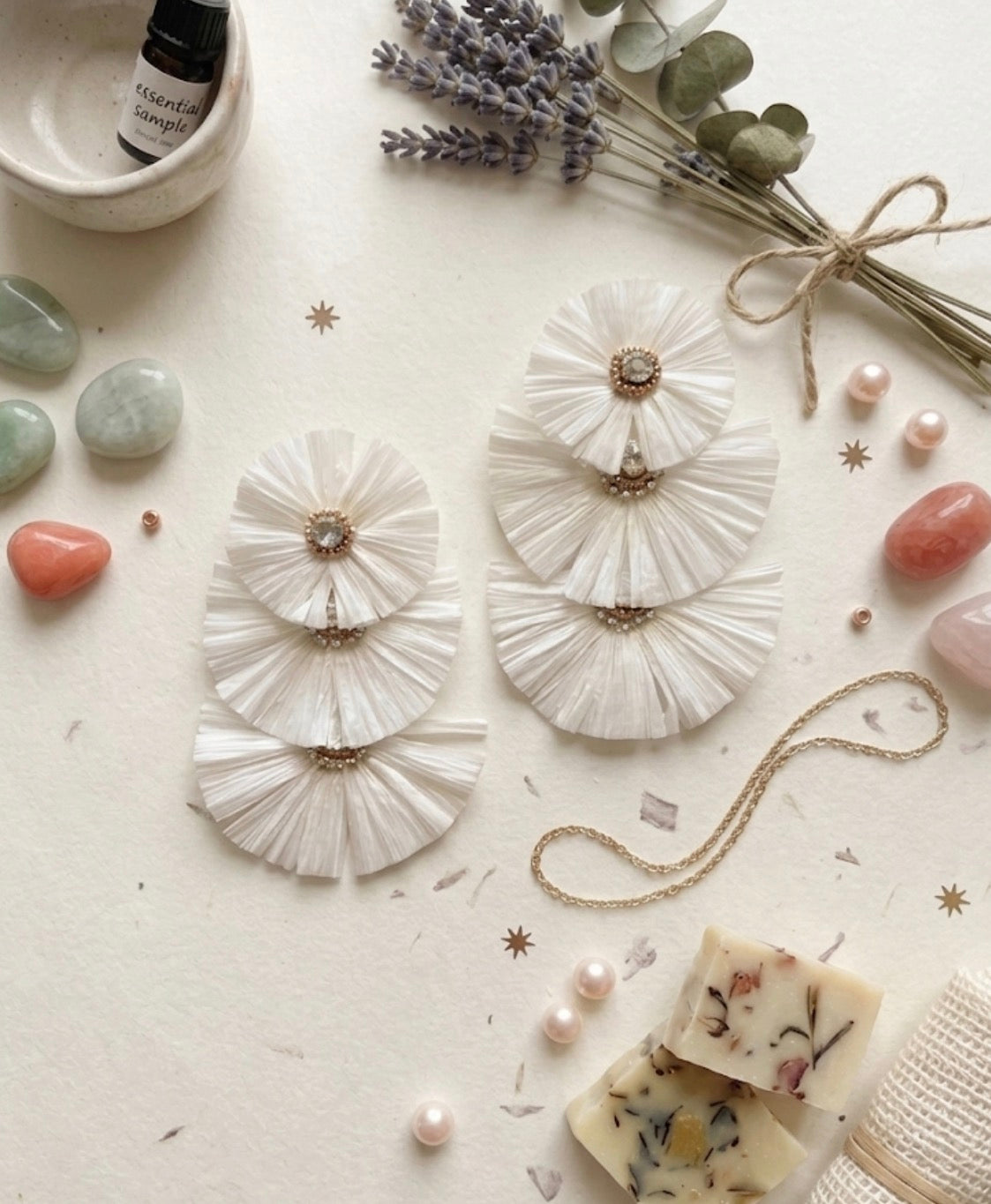 Morning Glory Raffia Earrings