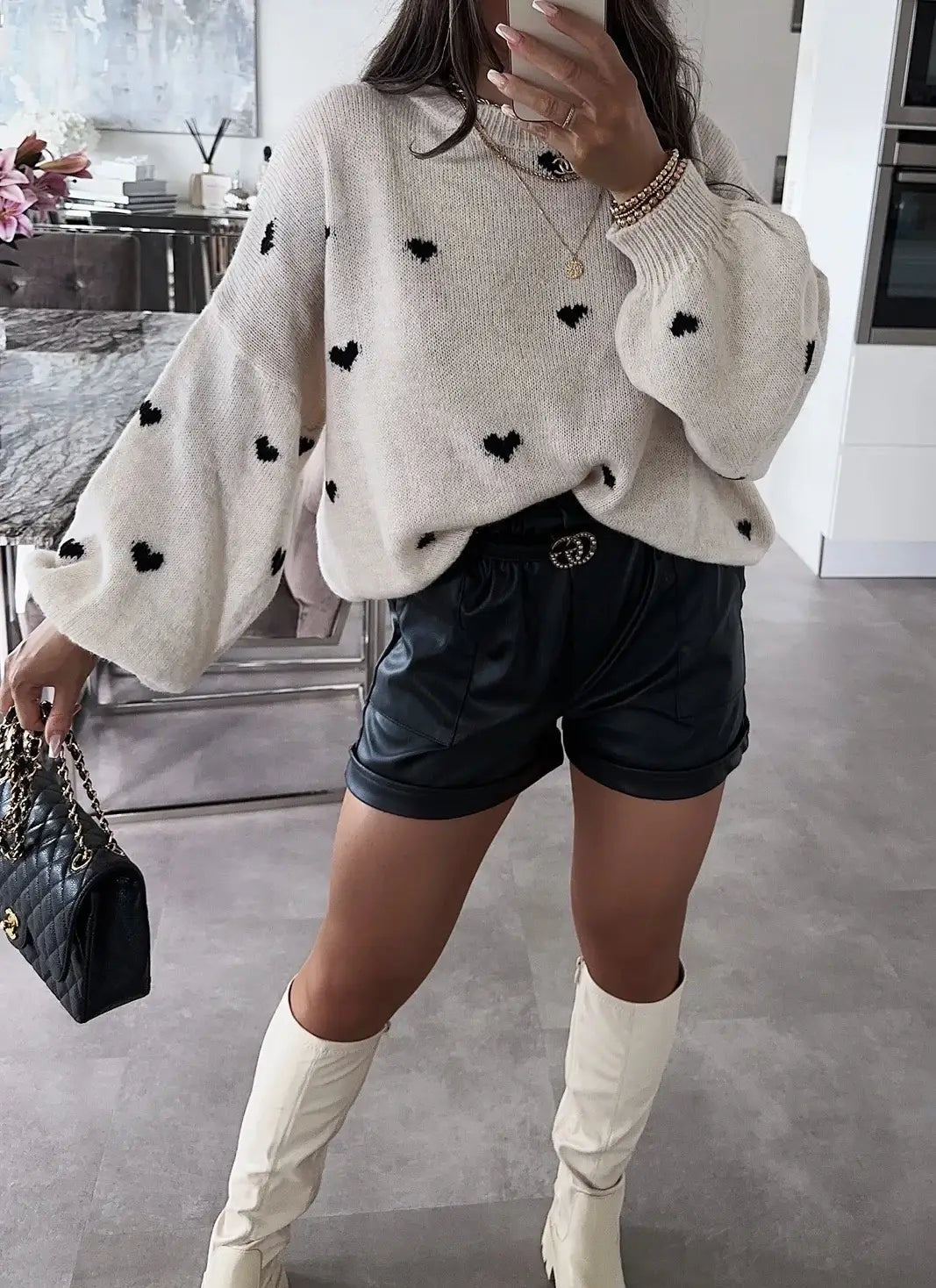 *NEW!*Knitted sweater with heart pattern