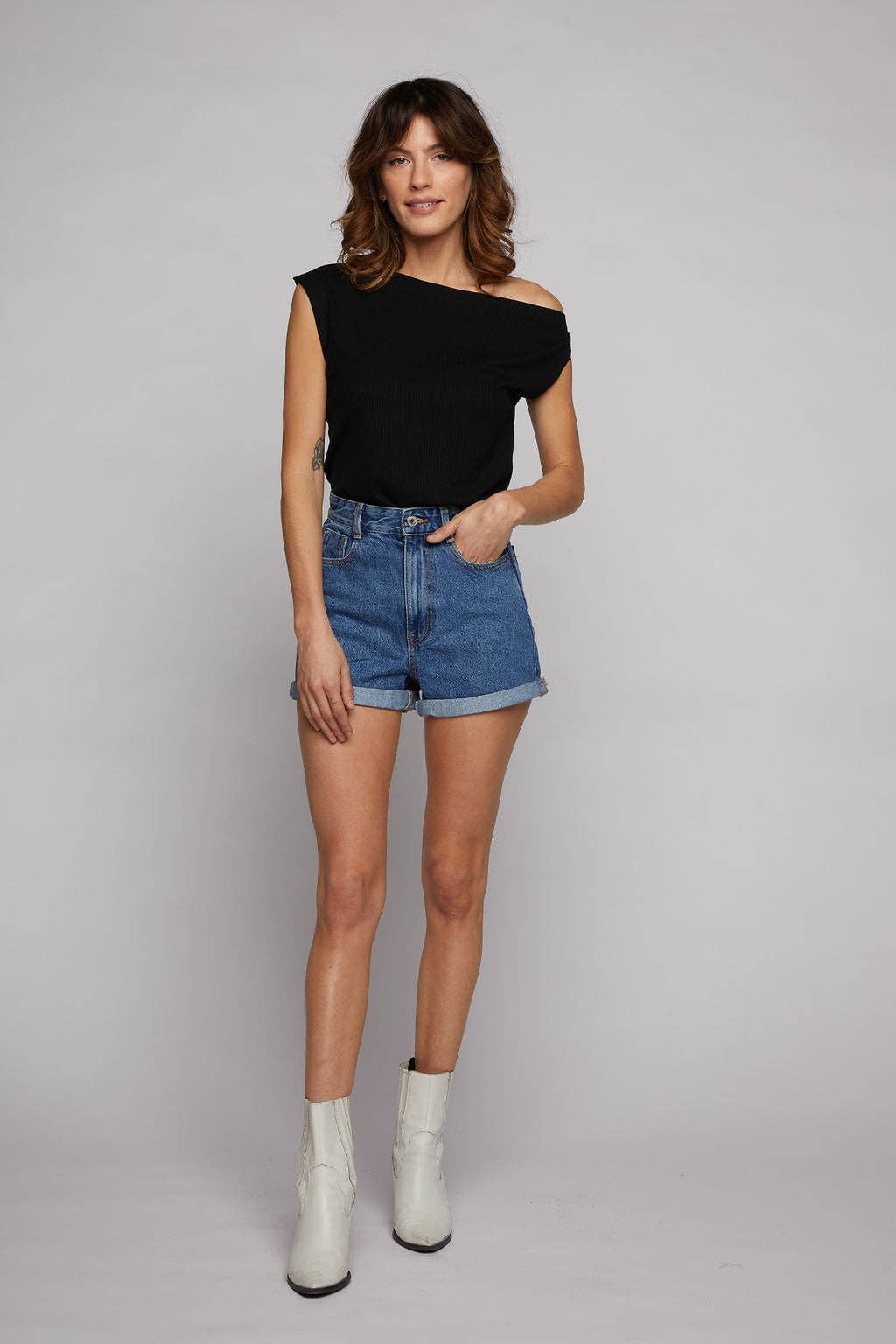 Drop Shoulder Top - Black