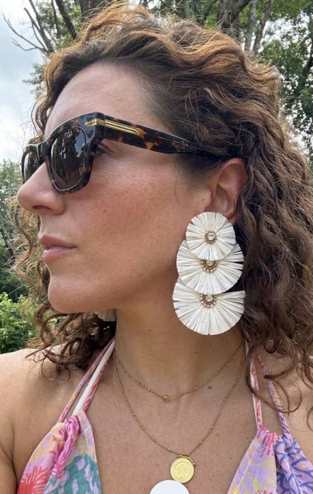 Morning Glory Raffia Earrings