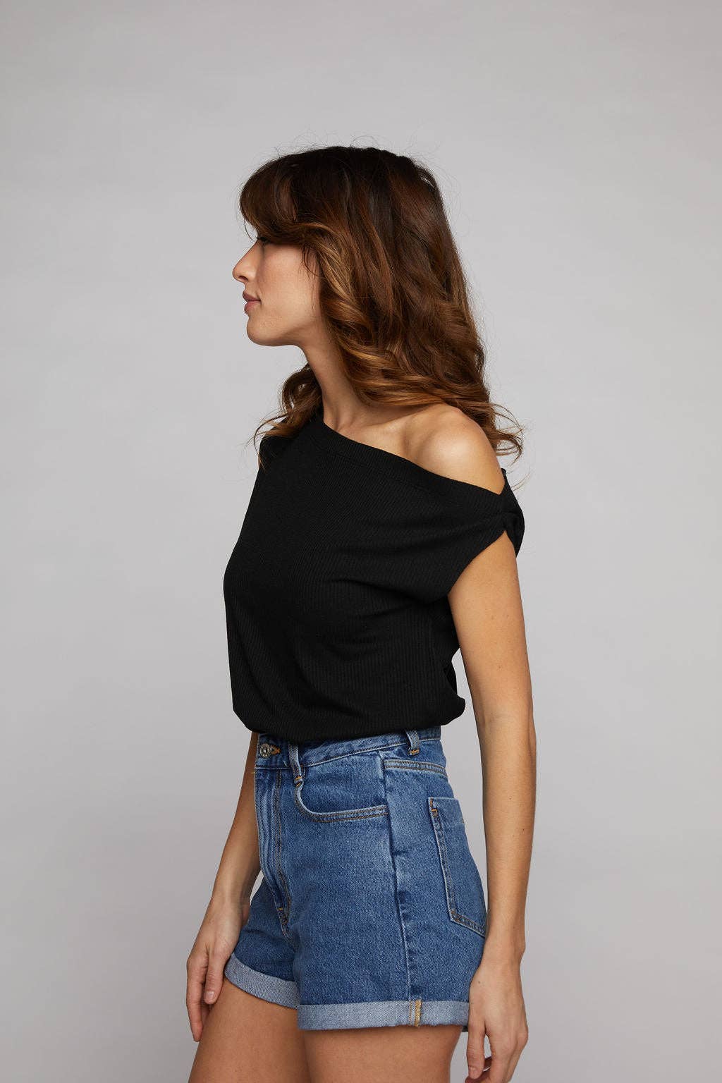 Drop Shoulder Top - Black