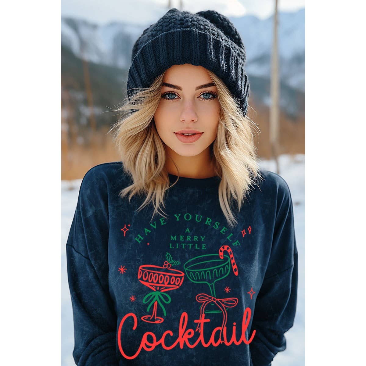 A MERRY LITTLE COCKTAIL Mineral Graphic Sweatshirt