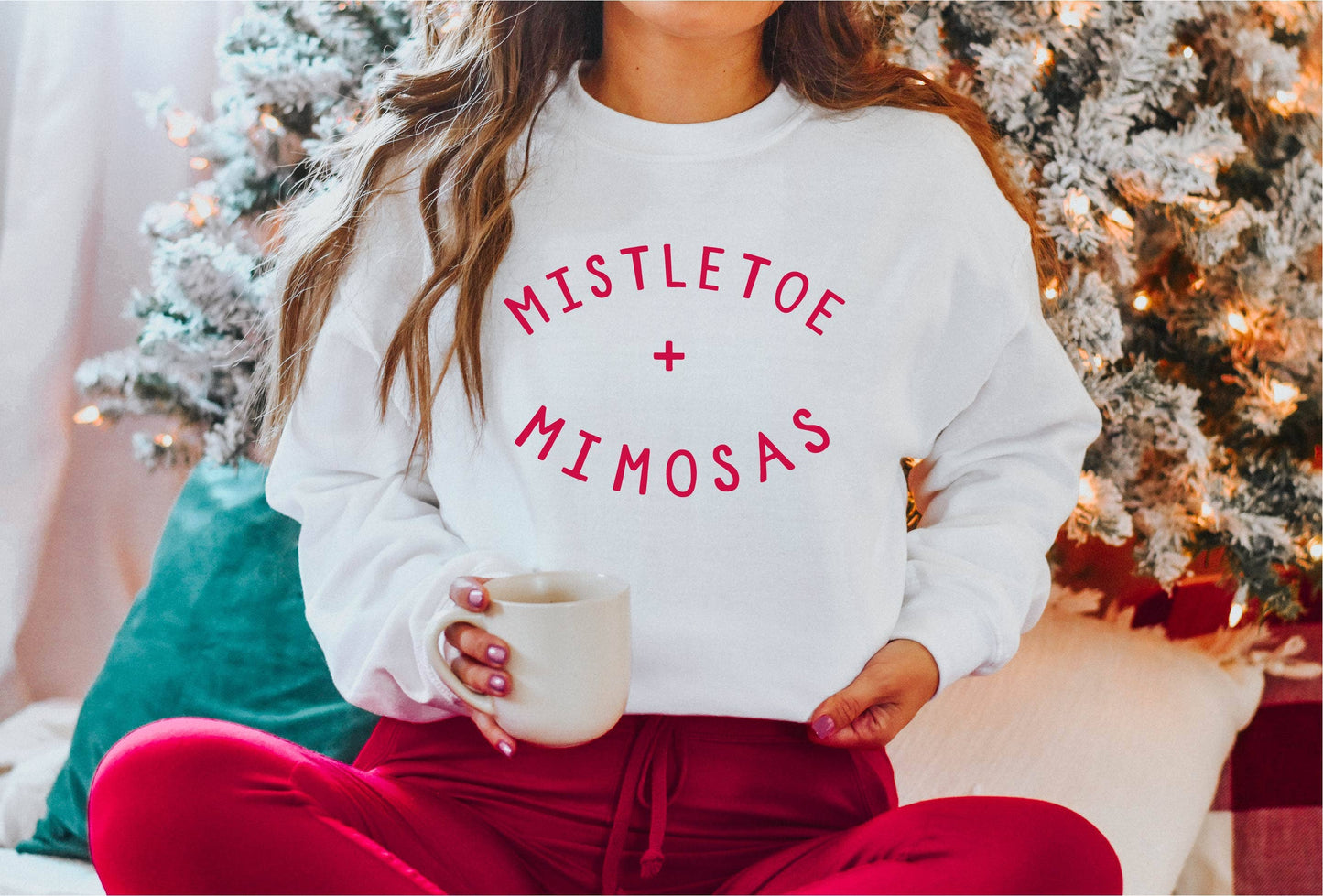 Mistletoe and Mimosas, Christmas Sweatshirt, Holiday Shirt